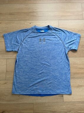 Under Armour Blue Heather Run Short Sleeve Performance Tee 2XL